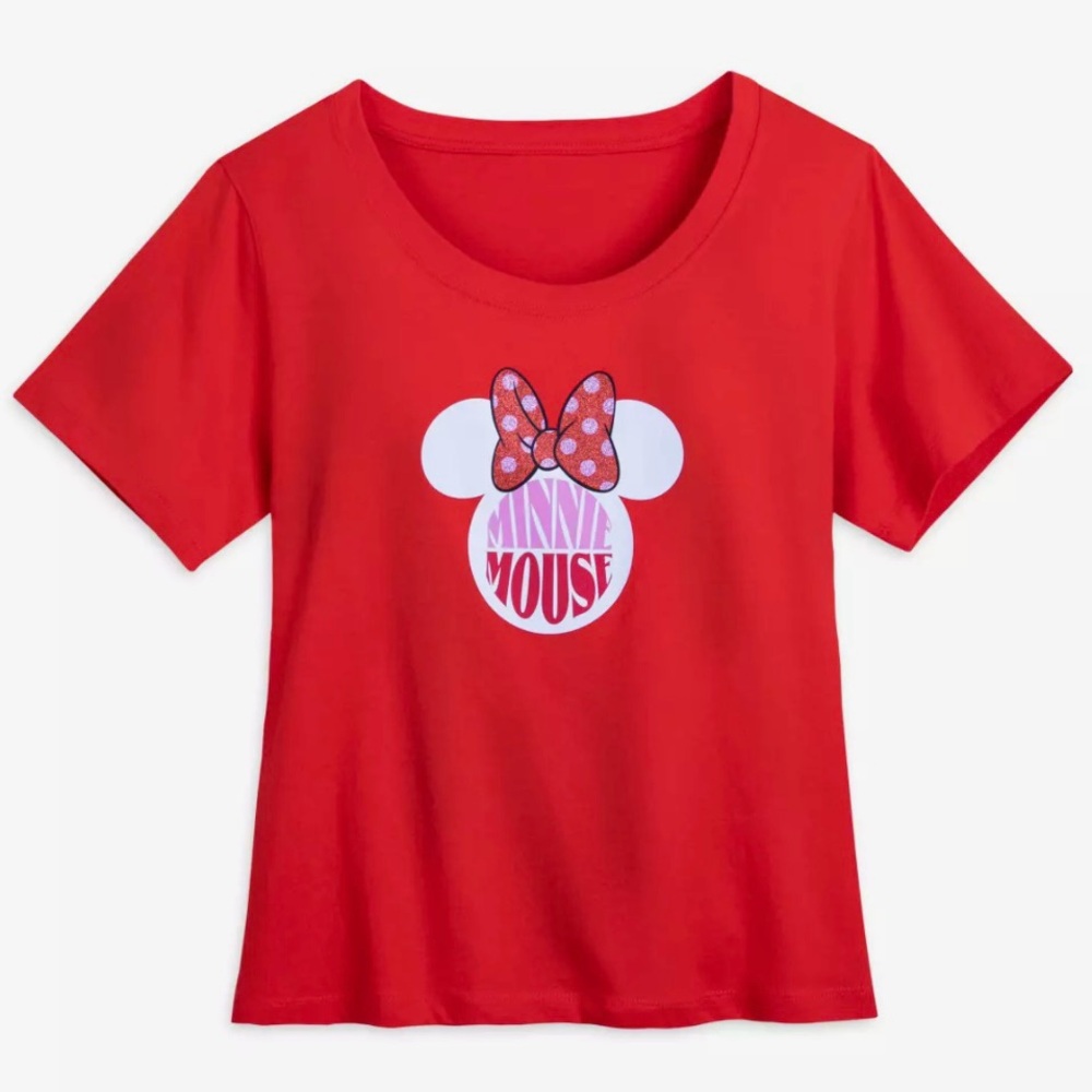 Disney Minnie Mouse Polka Dot Glitter Tee 2X/3X NWT